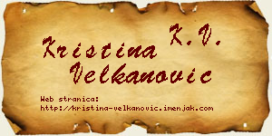 Kristina Velkanović vizit kartica